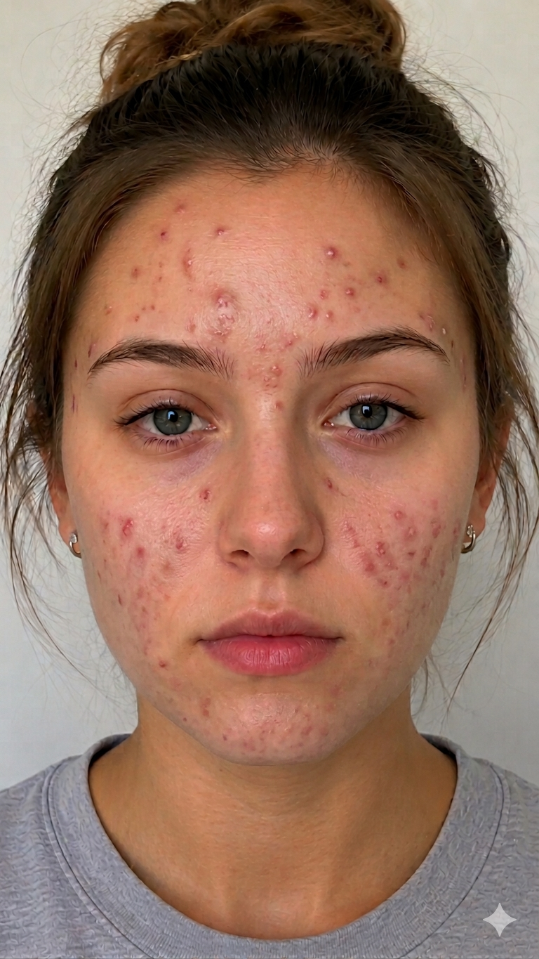 Skin before using The Acne Skan